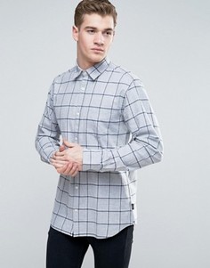 Узкая клетчатая рубашка с начесом Jack &amp; Jones Originals - Серый