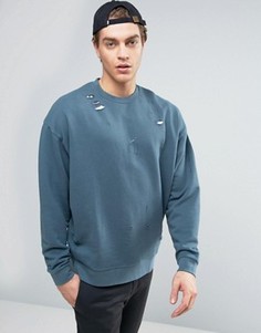 Состаренный oversize-свитшот ASOS - Серый