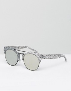 Круглые солнцезащитные очки с плоскими стеклами ASOS - Мульти