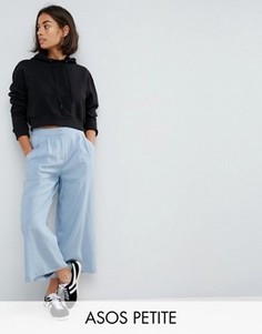 Тканая юбка-брюки со складками спереди ASOS PETITE - Синий