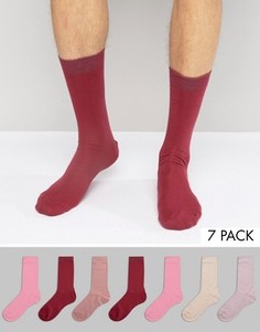 7 пар розовых носков ASOS - Розовый