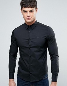 Черная эластичная рубашка слим Armani Jeans - Черный