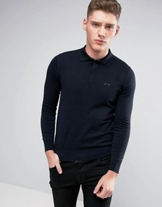 Синее поло классического кроя Armani Jeans - Темно-синий