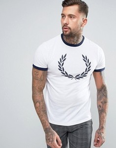 Серая меланжевая футболка с принтом лаврового венка Fred Perry Laurel Wreath - Серый