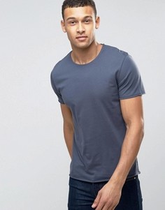 Футболка с необработанными краями Selected Homme - Синий