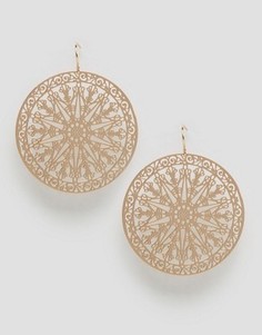 Серьги с филигранными подвесками-дисками ASOS - Золотой