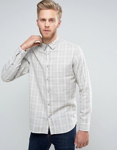 Узкая хлопковая рубашка Selected Homme - Stone