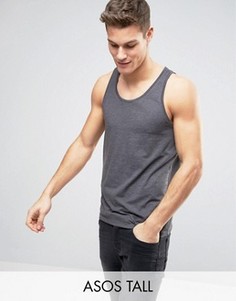 Темно-серая меланжевая майка ASOS TALL - Серый