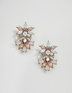 Серьги-гвоздики с цветами ASOS - Мульти