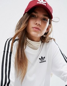 Бордовая кепка с логотипом adidas - Красный