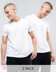 2 облегающие хлопковые футболки с круглым вырезом Emporio Armani - Белый