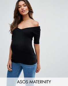 Топ с открытыми плечами ASOS Maternity - Черный