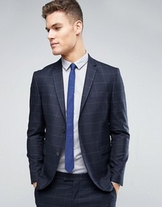 Узкий пиджак-премиум в клетку Jack &amp; Jones - Темно-синий
