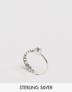 Серебряное кольцо-цепочка с камнем ASOS - Серебряный