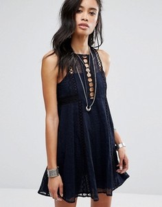 Платье мини Free People Wherever You Go - Темно-синий