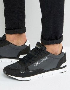 Кроссовки со светоотражающим логотипом Calvin Klein Jude - Черный
