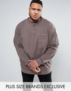 Коричневый свитшот с горловиной на молнии Puma PLUS эксклюзивно для ASOS 57531501 - Коричневый