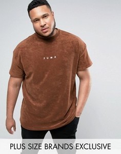 Коричневая махровая футболка Puma PLUS эксклюзивно для ASOS 57533302 - Коричневый