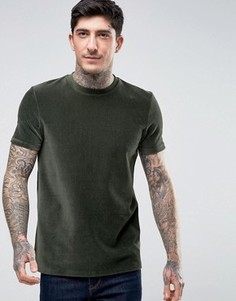 Зеленая вельветовая футболка ASOS - Зеленый