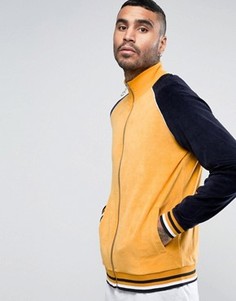 Велюровая трикотажная куртка с контрастными рукавами ASOS - Желтый