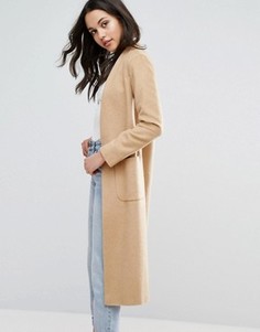 Легкое длинное пальто с добавлением шерсти Helene Berman - Коричневый