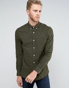 Оксфордская рубашка узкого кроя Burton Menswear - Зеленый