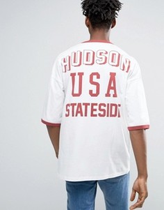 Oversize-футболка с заниженной линией плеч и принтом ASOS - Белый