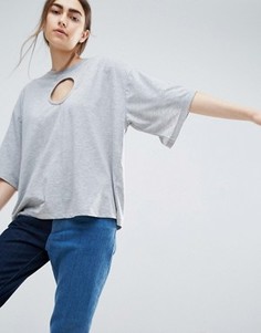 Футболка с вырезами ASOS WHITE - Серый