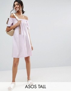Платье мини с открытыми плечами ASOS TALL - Фиолетовый
