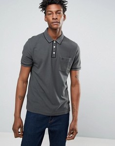 Футболка-поло слим с карманом и окантовкой Original Penguin - Серый
