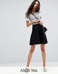 Короткая расклешенная юбка с карманами ASOS TALL - Черный