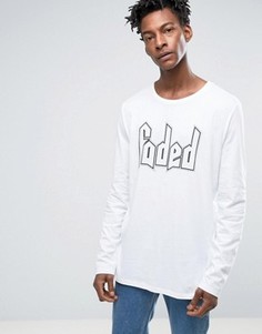 Длинный лонгслив с принтом Faded ASOS - Белый