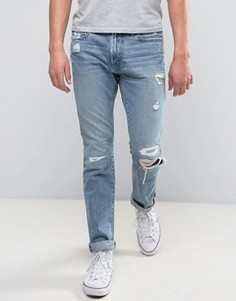 Светлые джинсы с рваной отделкой Abercrombie &amp; Fitch - Синий