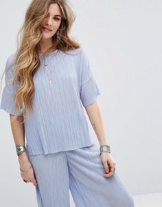 Плиссированная футболка в стиле oversize Nobodys Child Co-Ord - Фиолетовый