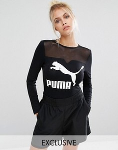 Боди с логотипом и вырезом сзади Puma эксклюзивно для ASOS - Черный