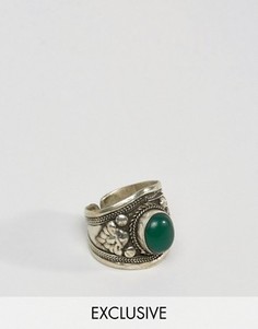 Серебристое кольцо с камнем Reclaimed Vintage - Серебряный