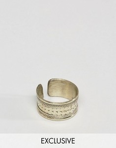 Золотистое кольцо с гравировкой Reclaimed Vintage Inspired - Золотой