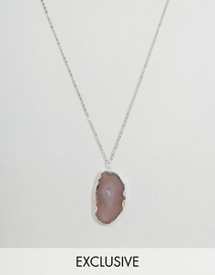 Ожерелье с кварцем на подвеске Reclaimed Vintage - Серебряный