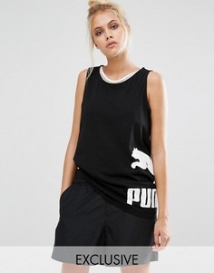 Черная облегающая майка Puma эксклюзивно для ASOS - Черный