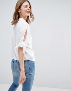 Свободная рубашка с завязками на рукавах ASOS - Белый