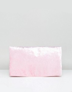 Бархатный клатч с клапаном ASOS - Розовый
