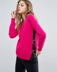 Джемпер с разрезом и кольцами сбоку ASOS - Розовый