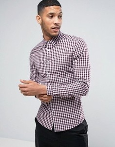 Рубашка скинни в решетчатую клетку ASOS - Красный