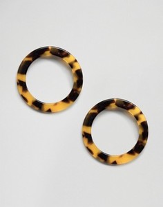 Серьги-кольца с черепаховой отделкой ASOS - Коричневый