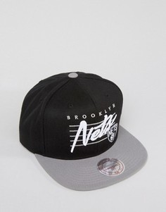 Бейсболка с логотипом Mitchell &amp; Ness Brooklyn Nets - Черный