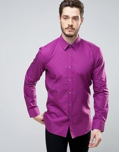 Фиолетовая поплиновая рубашка узкого кроя HUGO by Hugo Boss Elisha - Фиолетовый
