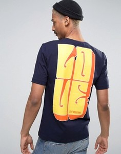 Футболка с принтом в стиле 70-х Love Moschino - Темно-синий