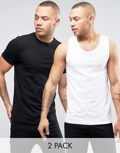 Набор из 2 обтягивающих топов (футболка и майка) ASOS - СКИДКА - Мульти