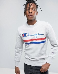 Свитшот с крупным логотипом Champion - Серый