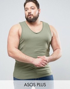 Зеленая обтягивающая майка ASOS PLUS - Зеленый
